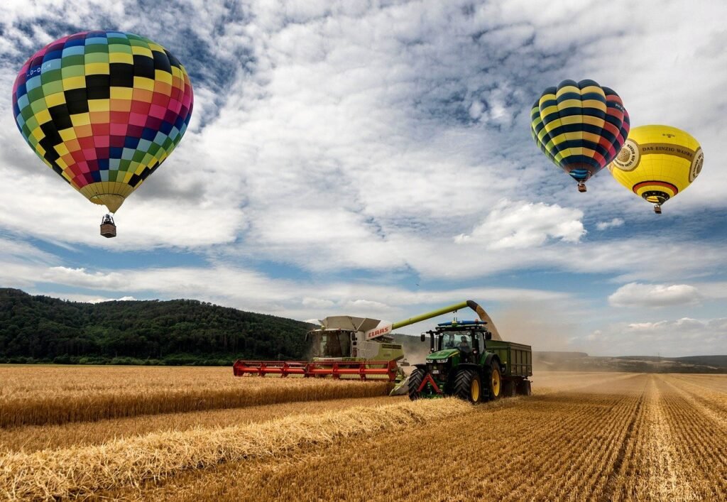 tractor, farming, weizenfeld